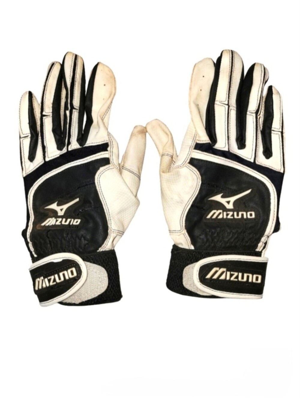 Women's Mizuno Franchise Batting Gloves 1210 Black  White Velcro Closure 1 Pair